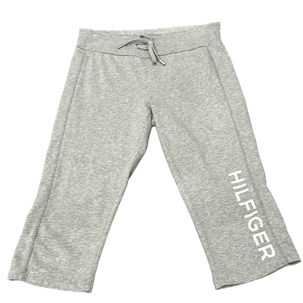 Tommy Hilfiger Cropped Sweatpants. Drawstring Tie waist. Gray. Size Small.
